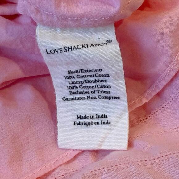 LoveShackFancy NWT Marsinia Large Ruffle Cotton Dress in Bubblegum Pink - Picture 15 of 16